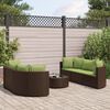 vidaXL 7-delige Loungeset met kussens poly rattan bruin