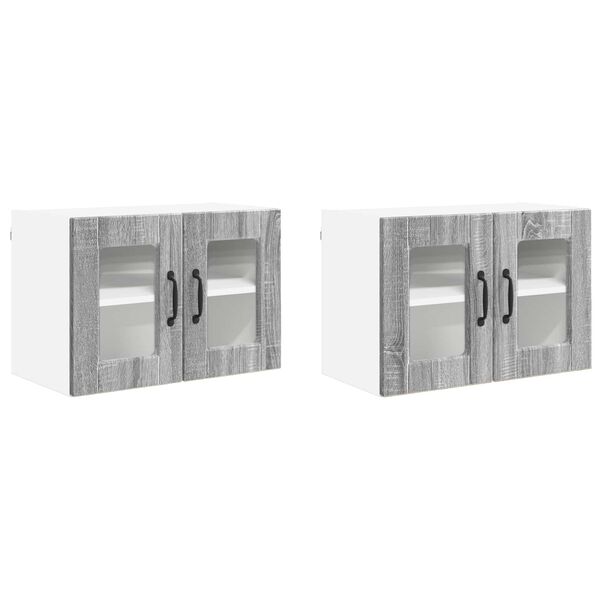 vidaXL Keukenkast 2 pcs Grijs Sonoma 60 x 31 x 40 cm Bewerkt hout