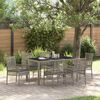 vidaXL Tuin eettafelset 7 pcs Grijs poly rattan