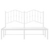vidaXL Bedframe met hoofdbord metaal wit 135x190 cm