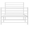 vidaXL Bedframe met hoofd- en voeteneinde metaal wit 80x200 cm
