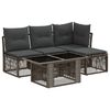 vidaXL Tuinbankenset 5 st Grijs poly rattan