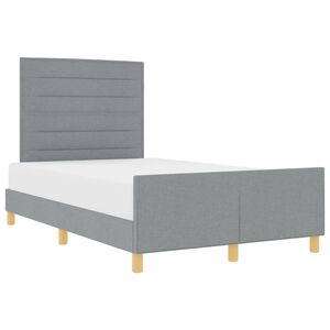 vidaXL Bedframe met hoofdeinde Lichtgrijs 120 x 190 cm Stof