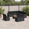 vidaXL 12-delige Loungeset met kussens poly rattan zwart
