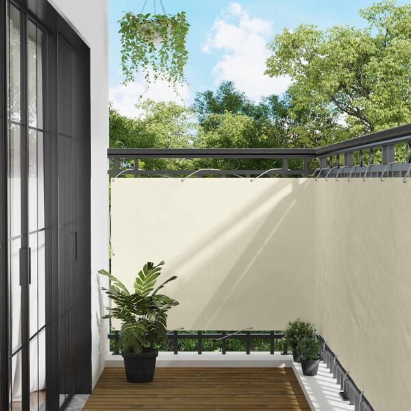 vidaXL Balkon Scherm Cr&egrave;me 110 x 600 cm Oxford Stof