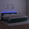 vidaXL Boxspring met matras en LED fluweel donkergroen 200x200 cm