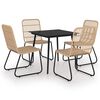 vidaXL 5-delige Tuinset poly rattan en glas