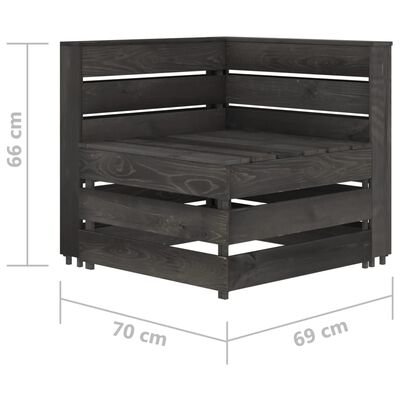 vidaXL 5-delige Loungeset grijs geïmpregneerd grenenhout
