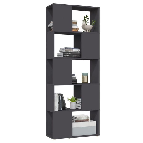 vidaXL Boekenkast/kamerscherm 60x24x155 cm bewerkt hout grijs
