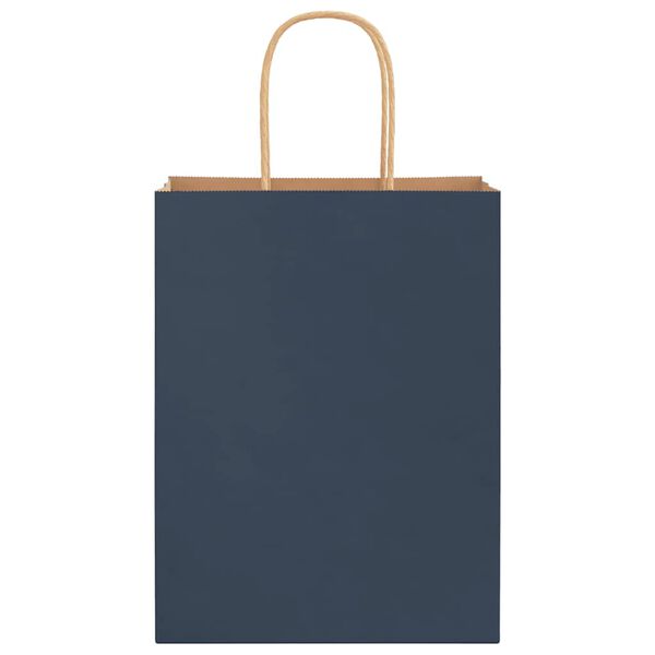 vidaXL Papieren zakjes 250 st met hengsels 21x11x28 cm blauw