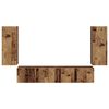 vidaXL TV Wandkast Set Wandgemonteerd 4 pcs Oudhout Bewerkt hout