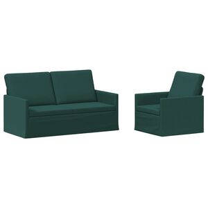 vidaXL Bankstel 2 pcs Donkergroen Stof