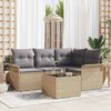 vidaXL Tuin Sofa Set met opslag 5 pcs Beige poly rattan