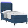 vidaXL LED Box Spring Bed met matras Blauw 100 x 200 cm Stof