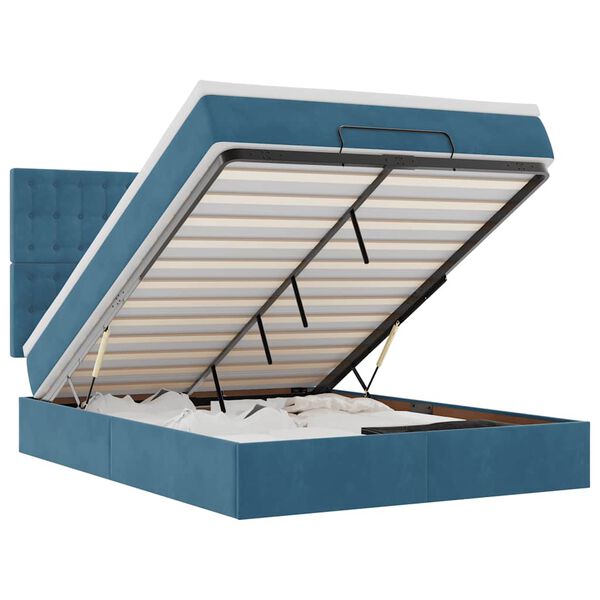 vidaXL Ottoman bed met matrassen en LED's 140x190cm fluweel