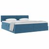 vidaXL Opslag bed met matras Donkerblauw 200 x 200 cm Fluweel