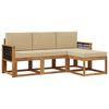 vidaXL Buiten bankenset 4 pcs Naturel Massief Acaciahout en Polyester