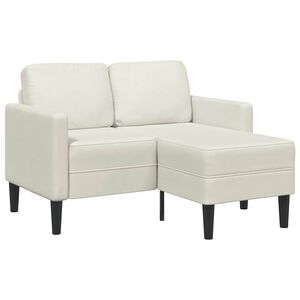 vidaXL 2-zitsbank met chaise L-vorm cr&egrave;mekleurig 125 cm fluweel
