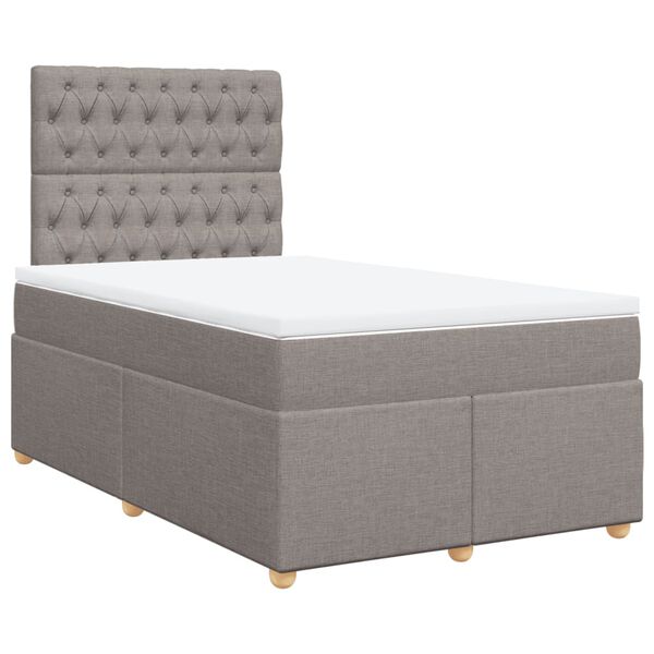 vidaXL Boxspring met matras stof taupe 120x200 cm