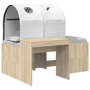 vidaXL Bed met Tunnel 3 st Sonoma eiken en wit Bewerkt hout