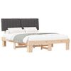 vidaXL Bedframe met Gevoerd Hoofdgedeelte Donkergrijs 150 x 200 cm
