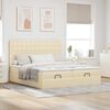 vidaXL Ottoman bed met matrassen 180x200cm stof cr&egrave;mekleurig