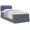 vidaXL Ottoman bed met matras en LED's 90x200cm fluweel donkergrijs