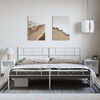vidaXL Bedframe met hoofd- en voeteneinde metaal wit 193x203 cm
