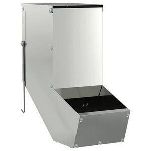 vidaXL Konijnenvoer Zilver 12,5 x 26 x 28,5 cm Gegalvaniseerd staal