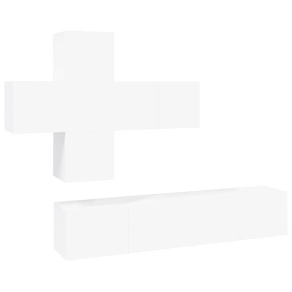 vidaXL 7-delige Tv-meubelset bewerkt hout wit