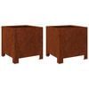 vidaXL Plantenbakken 2 st 30x30x30 cm weervast staal