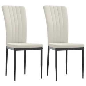 vidaXL Eetkamerstoelen 2 st fluweel cr&egrave;mekleurig
