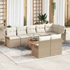 vidaXL Tuinbankenset met kussen 9 pcs Beige poly rattan