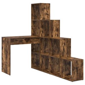 vidaXL Hoekbureau Gerookt eiken 101,5 x 149,5 x 149,5 cm Bewerkt hout