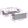 vidaXL 11-delige Loungeset met kussens poly rattan grijs