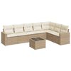vidaXL 8-delige Loungeset met kussens poly rattan beige
