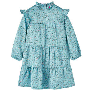 Kinderjurk met lange mouwen 116 blauw