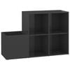 vidaXL Opbergkast 105x35,5x70 cm bewerkt hout hoogglans grijs