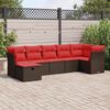 vidaXL 7-delige Loungeset met kussens poly rattan bruin