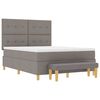 vidaXL Boxspring bed met matras met hoofdeinde Taupe 140 x 200 cm Stof