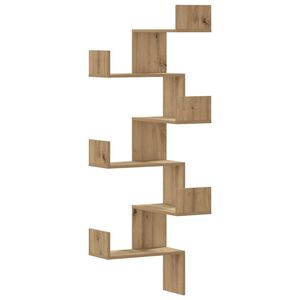 vidaXL Hoekwandschap 45x45x147 cm bewerkt hout artisanaal eikenkleurig