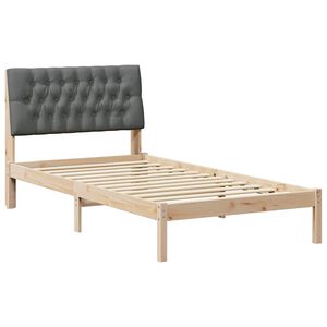 vidaXL Bedframe met Gevoerd Hoofdgedeelte Bruin 100 x 200 cm