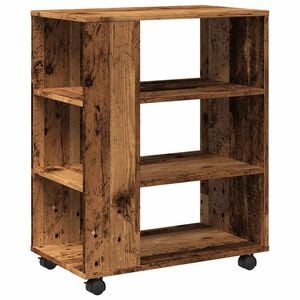 vidaXL Rolkast 60x35x75 cm bewerkt hout oud houtkleurig