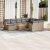 vidaXL 11-delige Tuinset met kussens poly rattan beige