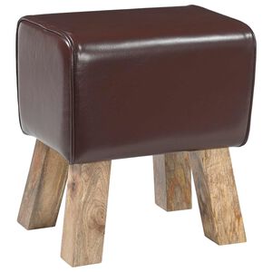 vidaXL Bank 40 x 30 x 45 cm Echt Leer Donkerbruin