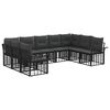 vidaXL Buiten bankenset 9 st Zwart en Donkergrijs Polyester