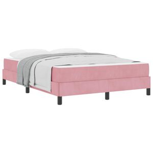 vidaXL Boxspringbed met matras Roze 140 x 210 cm Stof