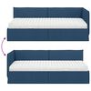 vidaXL Hoekbedframe met Matras met hoofdeinde 2 pcs Blauw Fluweel