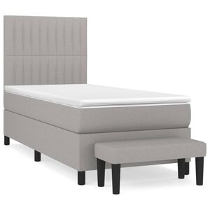 vidaXL Boxspring met matras stof lichtgrijs 80x200 cm