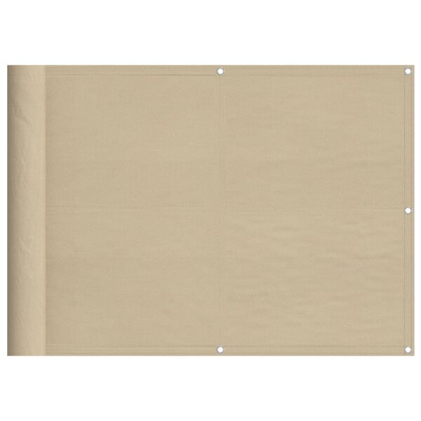 vidaXL Balkonscherm 75x1000 cm 100% oxford polyester beige